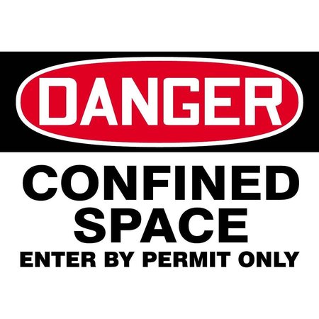 ACCUFORM Danger Confined Space Enter By Permit Only Sign, 219080-7X10A 219080-7X10A